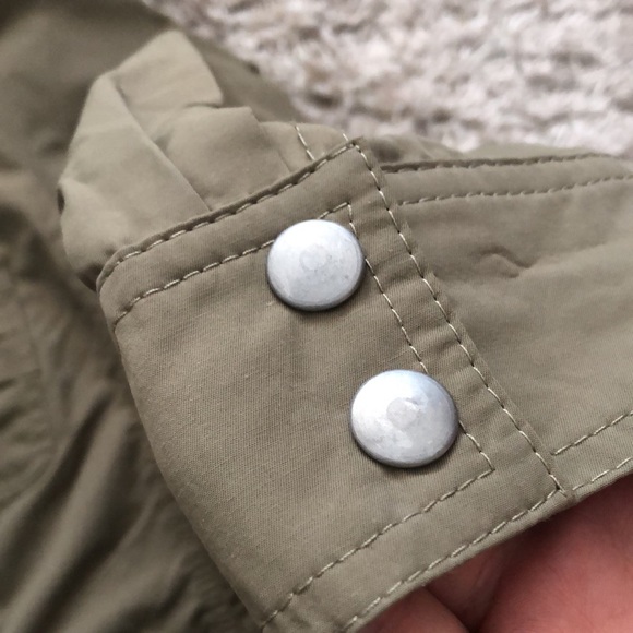 Khaki long sleeve light jacket&zipper&4pockets, M, hardly worn, - Picture 2 of 8